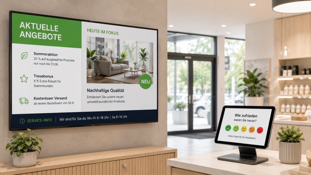 Digital Signage und digitales Kundenfeedback im Verkaufsraum