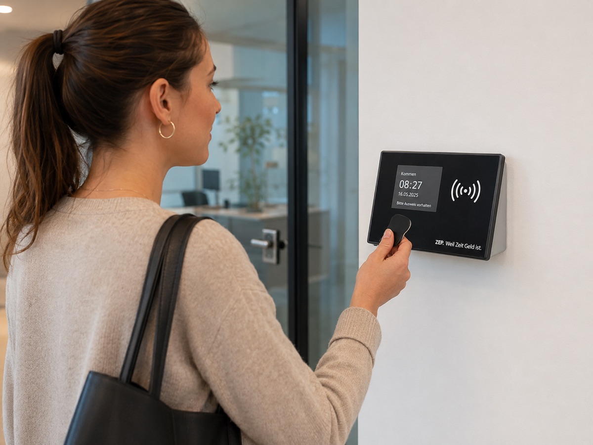 Digitale Zeiterfassung an einem ZEP-Stempeluhr-Terminal
